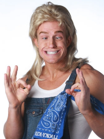 Wicked Wigs 812223011554 Men Mullet  Blonde Wig
