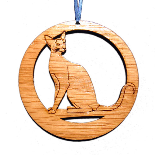 Cat003n Laser-etched Siamese Cat Ornaments - Set Of 6
