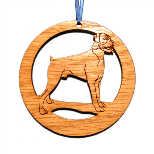 Dog002n Laser-etched Boxer Dog Ornaments - Set Of 6