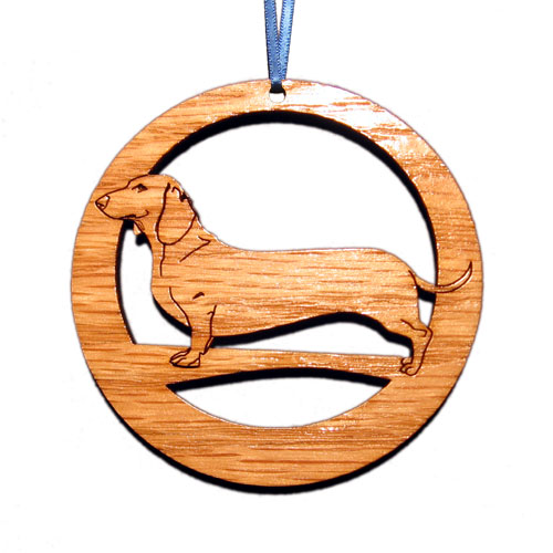 CAMIC designs DOG004N Laser-Etched Dachshund Dog Ornaments - Set of 6