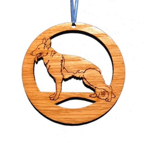 CAMIC designs DOG005N LaserEtched German Shepherd Dog Ornaments  Set of 6