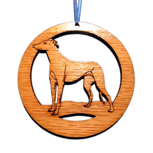 CAMIC designs DOG014N Laser-Etched Greyhound Dog Ornaments - Set of 6