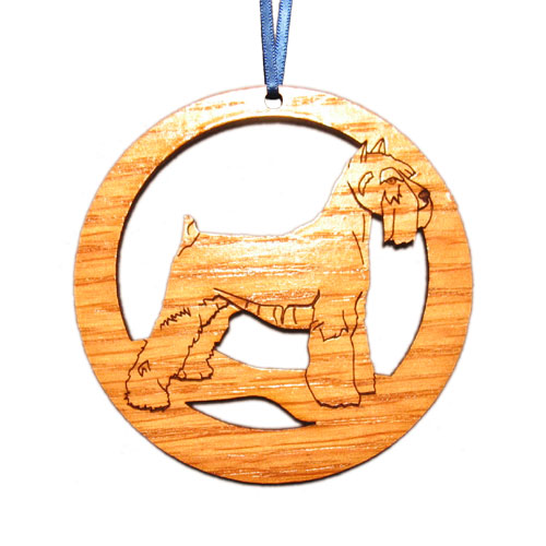 Dog016n Laser-etched Schnauzer Dog Ornaments - Set Of 6
