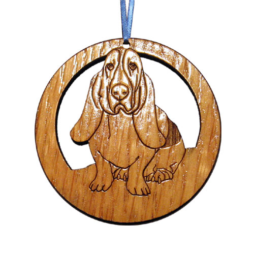 CAMIC designs DOG017N Laser-Etched Bassett Hound Dog Ornaments - Set of 6