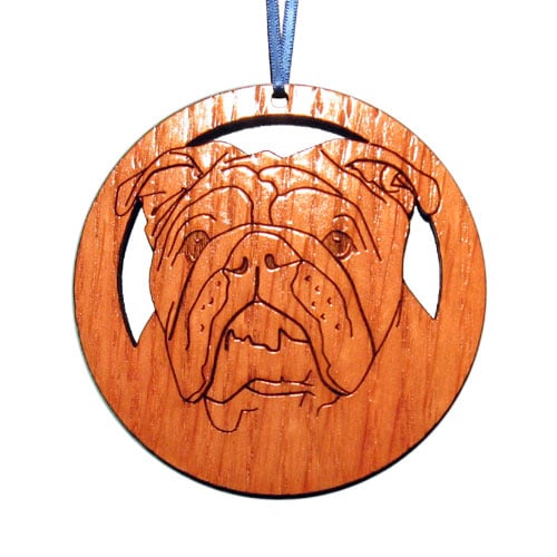 Dog024n Laser-etched English Bulldog Ornaments - Set Of 6