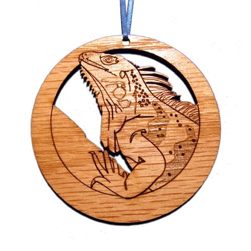 Rep001n Laser-etched Iguana Ornaments - Set Of 6