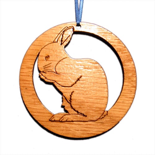 Sma001n Laser-etched Rabbit Ornaments - Set Of 6