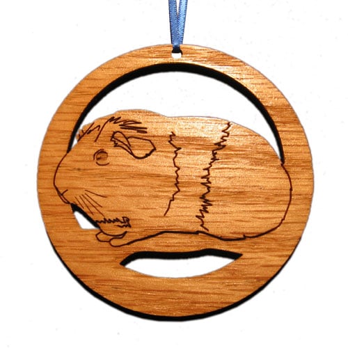 Sma002n Laser-etched American Guinea Pig Ornaments - Set Of 6