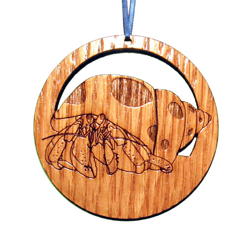 Wc002n Laser-etched Hermit Crab Ornaments - Set Of 6