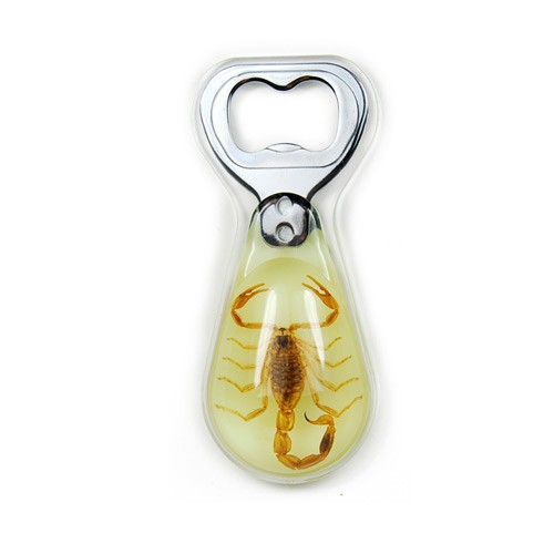 Bo306 Real Bug Bottle Openers-golden Scorpion-glow In The Dark