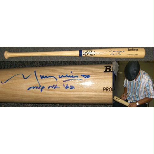 American Icon Autographs Maury Wills - Los Angeles Dodgers Signed Autographed Official Pro Model Baseball Bat