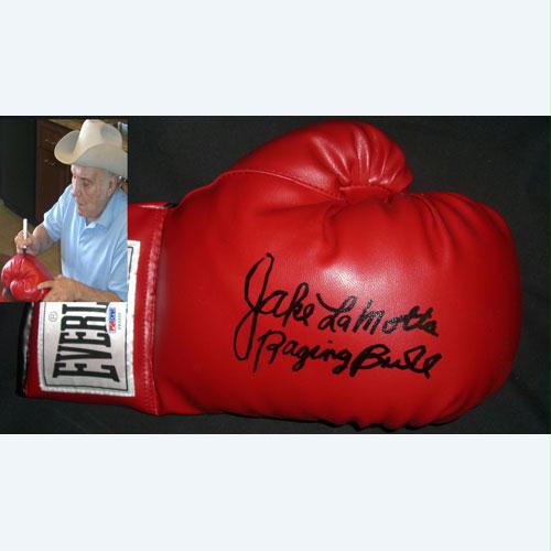 American Icon Autographs Jake LaMotta - The Raging Bull Signed Autographed Everlast Boxing Glove