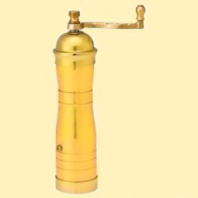 304 Athena Brass Pepper Mill With Receiving Cup 8 Inch