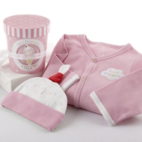 Baby Aspen BA16008PK Sweet Dreamzzz A Pint of PJ and amp;apos;s Sleep-Time Gift Set- Strawberry