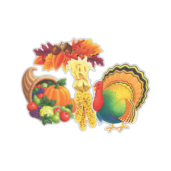 Beistle - 99620 - Thanksgiving Cutouts - Pack of 24