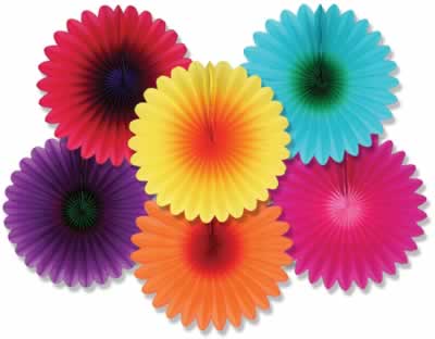 Beistle  50055  Mini Flower Fans Pack of 12