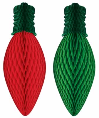 Beistle - 22690 - Tissue Christmas Light Bulbs- Pack of 12