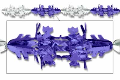Beistle - 20508-BS - Metallic Winter Snowflake Garland- Pack of 12
