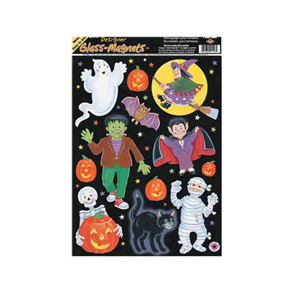 Beistle - 01129 - Halloween Character Clings- Pack Of 12