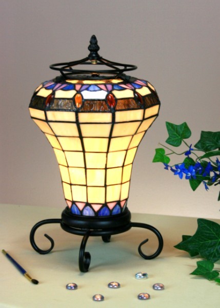 1406ac-08t Serenity Lantern Stylish Accent Lamp- Gloss Black