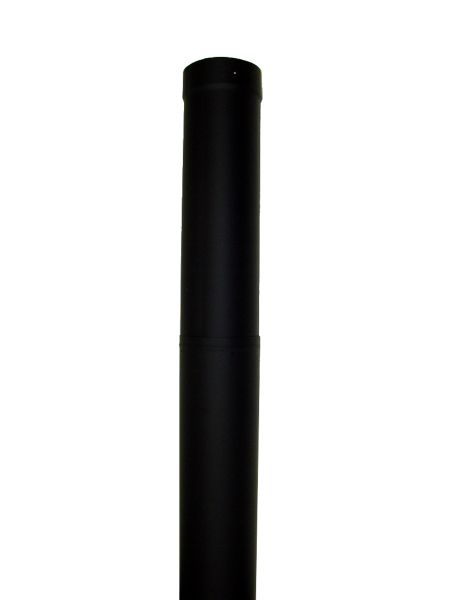 345508 Heat Fab 8 Inch Adjustable 38 - 70 Inch Black Stovepipe - 22 Ga.