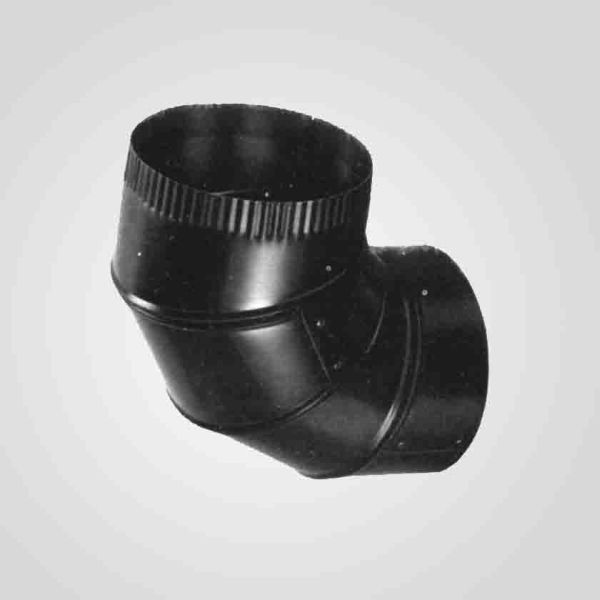 350808 8 Inch X 90 Degree Black Elbow With Snap Lock