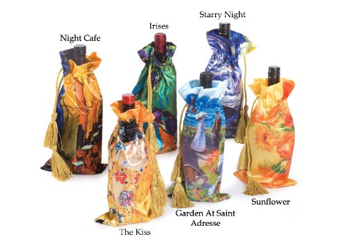 Picnic Plus PSA-446 Gallery Works Of Van Gogh Wine Bottle Gift Bags - Pack Of 12