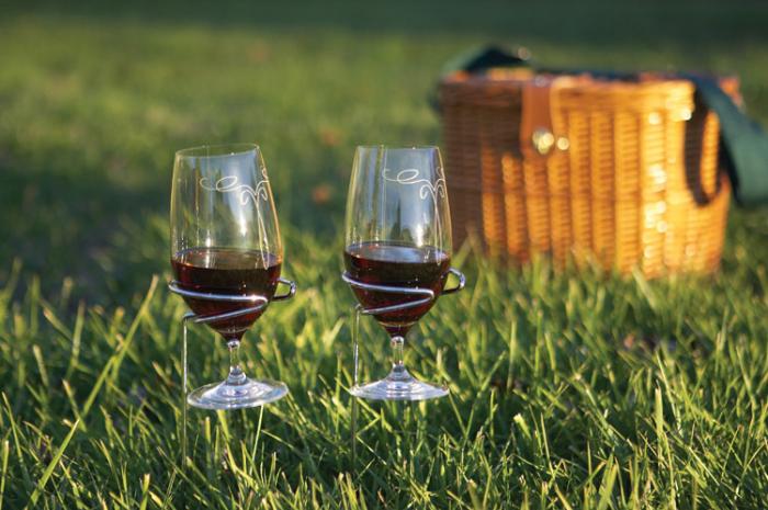 Picnic Plus PSM160 Stainless Steel Wine Glass Holders Set Of 2