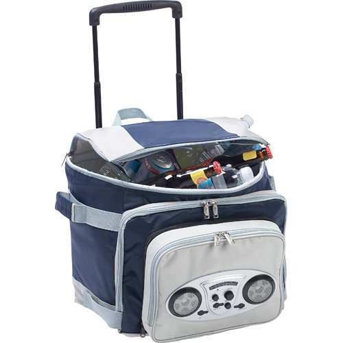 Picnic Plus PSR153N Cooladio Cart Radio Cooler Trolley Navy And Grey