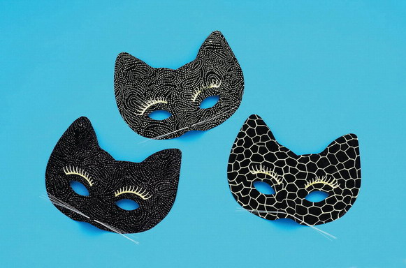 Peter Alan 7926 Assorted Flocked Cat Masks Costume Accessory