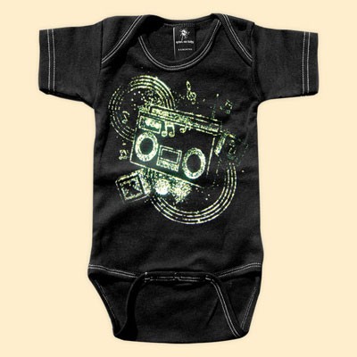 Rebel Ink Baby 111bo612 Boom Box- 6-12 Month Black... by Rebel Ink Baby