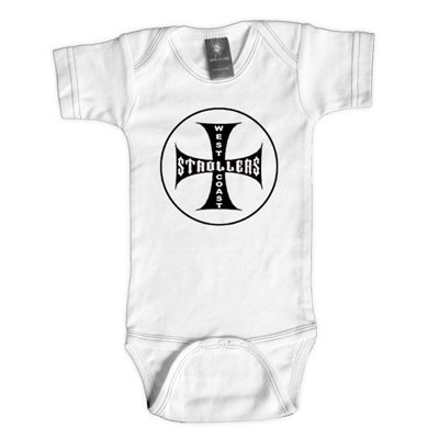 Rebel Ink Baby 339W06 West Coast Strollers 06 Month White One Piece Undershirt