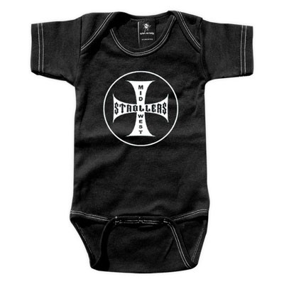 Rebel Ink Baby 340bo612 MidWest Strollers 612 Month Black One Piece Undershirt