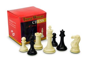 Sunnywood 3665 Triple Weight Plastic Chessmen Set