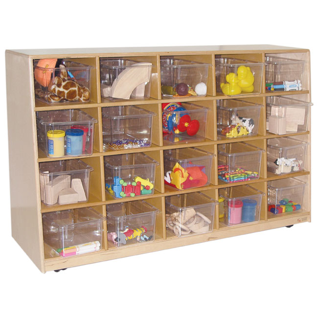 14581 - Tip-me-not 20-tray Storage Unit With Clear Trays