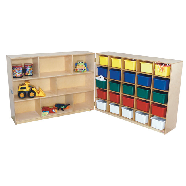 23603 - 25-tray And Shelf Folding Storage With Assorted Color Trays