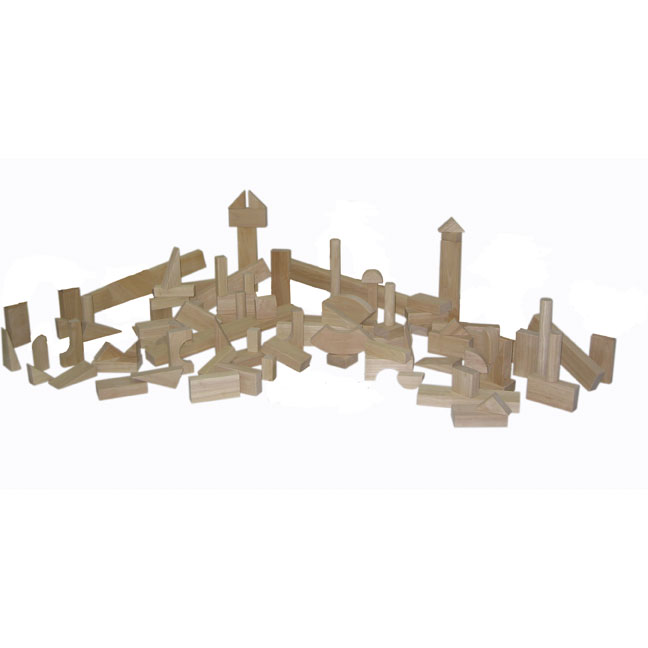 Hard Maple Blocks - Nursery Set With 17 Shapes And 93 Pieces
