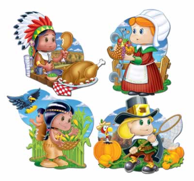 Beistle - 99823 - Pkgd Thanksgiving Kiddie Cutouts