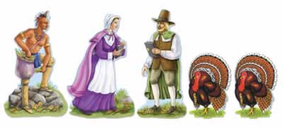 Beistle - 99743 - Pkgd Thanksgiving Cutouts