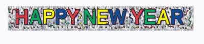 Beistle 80880MC Metallic Happy New Year Fringe Banner Pack of 12