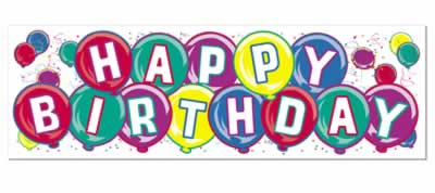 Beistle - 50135 - Happy Birthday Sign Banner- Pack of 12