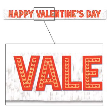 Beistle - 70354 - Metallic Happy Valentines Day Banner - Pack of 6