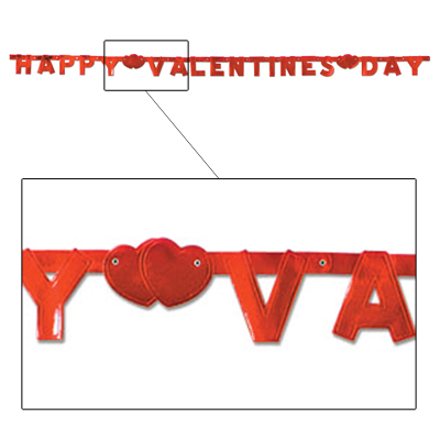 Beistle - 77828 - Foil Happy Valentines Day Streamer