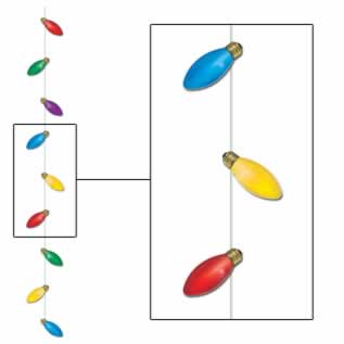 Beistle - 22967 - Christmas Light Bulb Stringer- Pack of 12