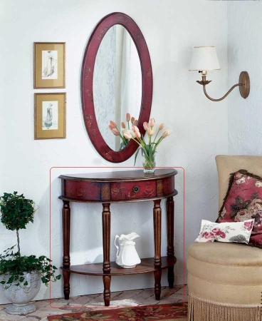 Butler Specialty 667065 Demilune Console Table - Red Hand Painted Finish
