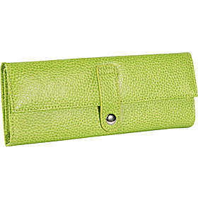 290855-39 Pebble Grained Leather Jewel Roll - Lime