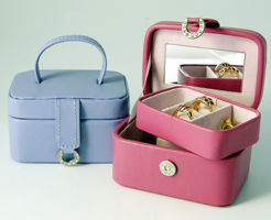 541000-25 Leather Petite Rectangular Jewel Box - Pink