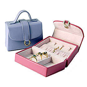 541001-13 Leather Petite Handbag Jewel Box - Purple