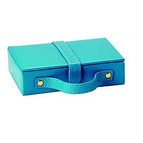543221l-11 Lizard Print Leather Travel Jewelry Box - Blue