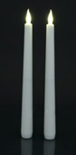 Smart Candle SCBDT10-2-CL Battery Operated Ivory Silicone Taper - 2 Pack